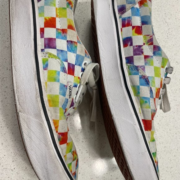 Vans Comfy Cush Size 6.5 Womens Checkered Rainbow- Step into colorful comfort! - Picture 3 of 5